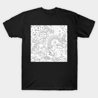 Noncolored Fairytale Weather Forecast Print T-Shirt